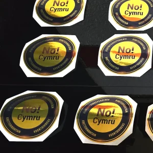 No! Cymru Liquid Gold Metallic Sticker Promo Packs